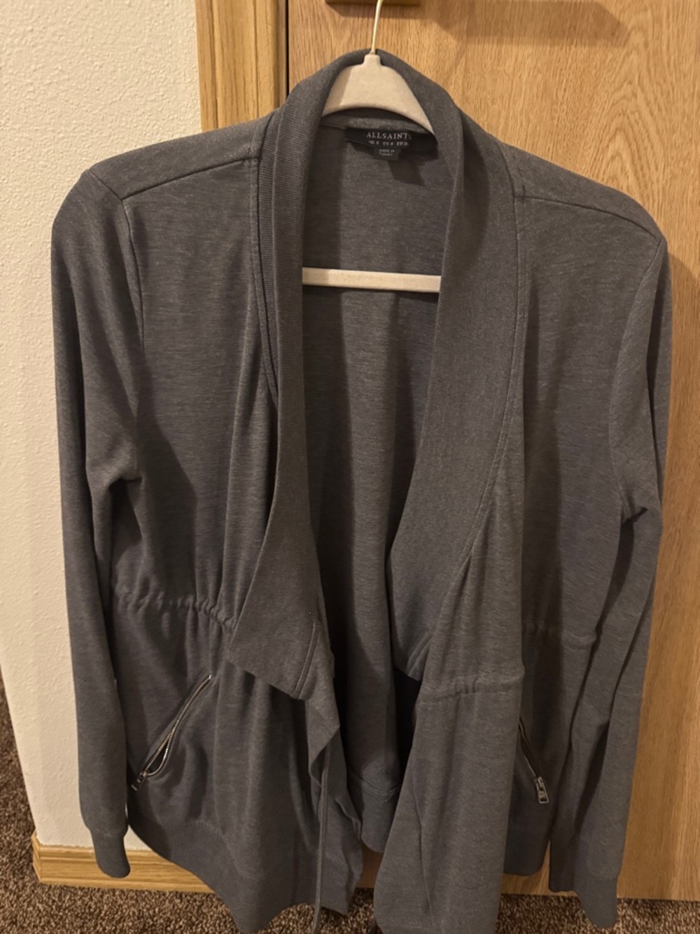 AllSaints Charcoal Grey Knit Cardigan